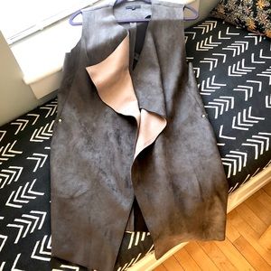 Fate Faux Suede long Vest- Medium